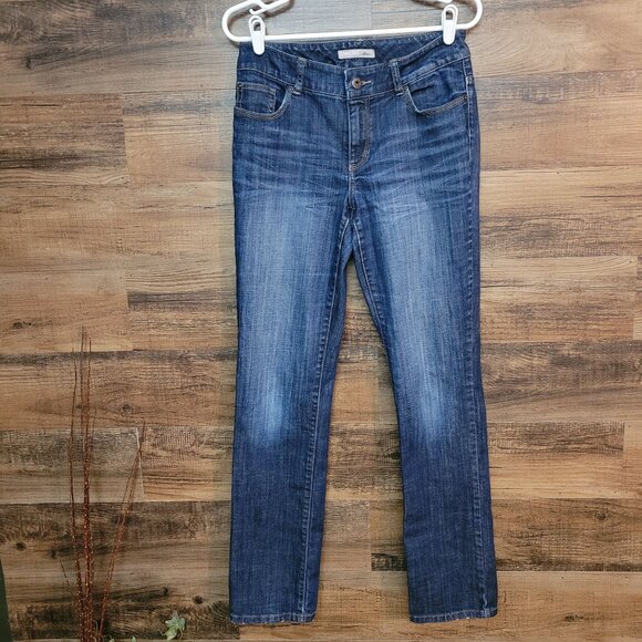 Chico's Jeans Womens 00 R = 2 Skinny Mid Rise Medium Dark Wash Stretch Denim - Picture 1 of 10